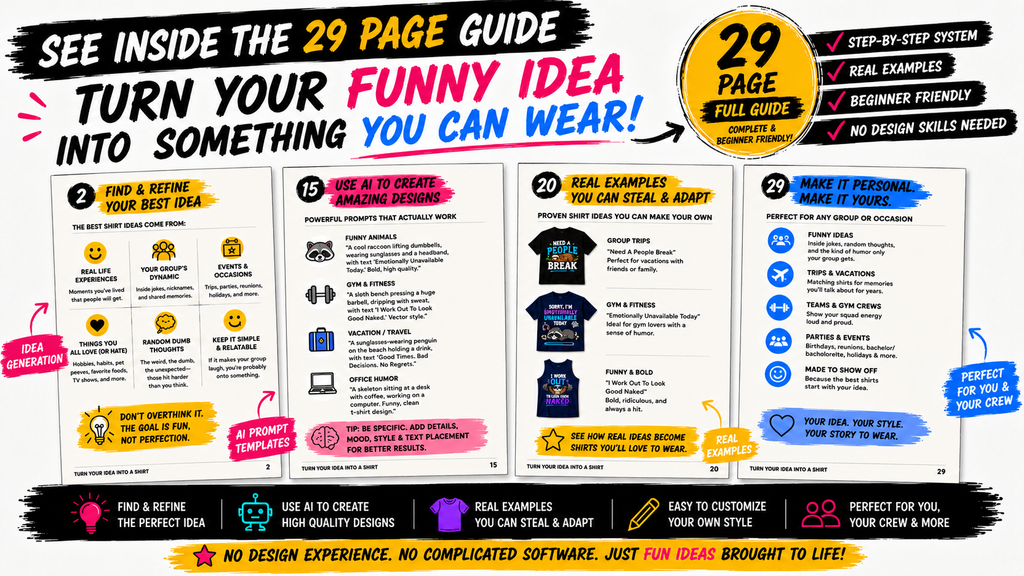 Turn Your Funny Idea Into Something You Can Wear! - Full Guide (Digital Download)