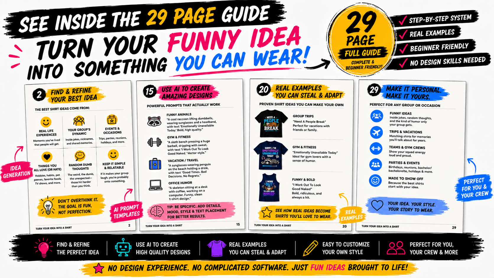 Turn Your Funny Idea Into Something You Can Wear! - Full Guide (Digital Download)