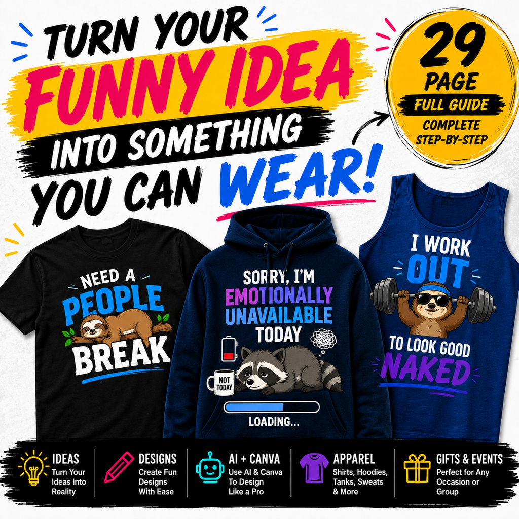 Turn Your Funny Idea Into Something You Can Wear! - Full Guide (Digital Download)